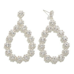 Rhinestone Studded Statement Teardrop Earrings