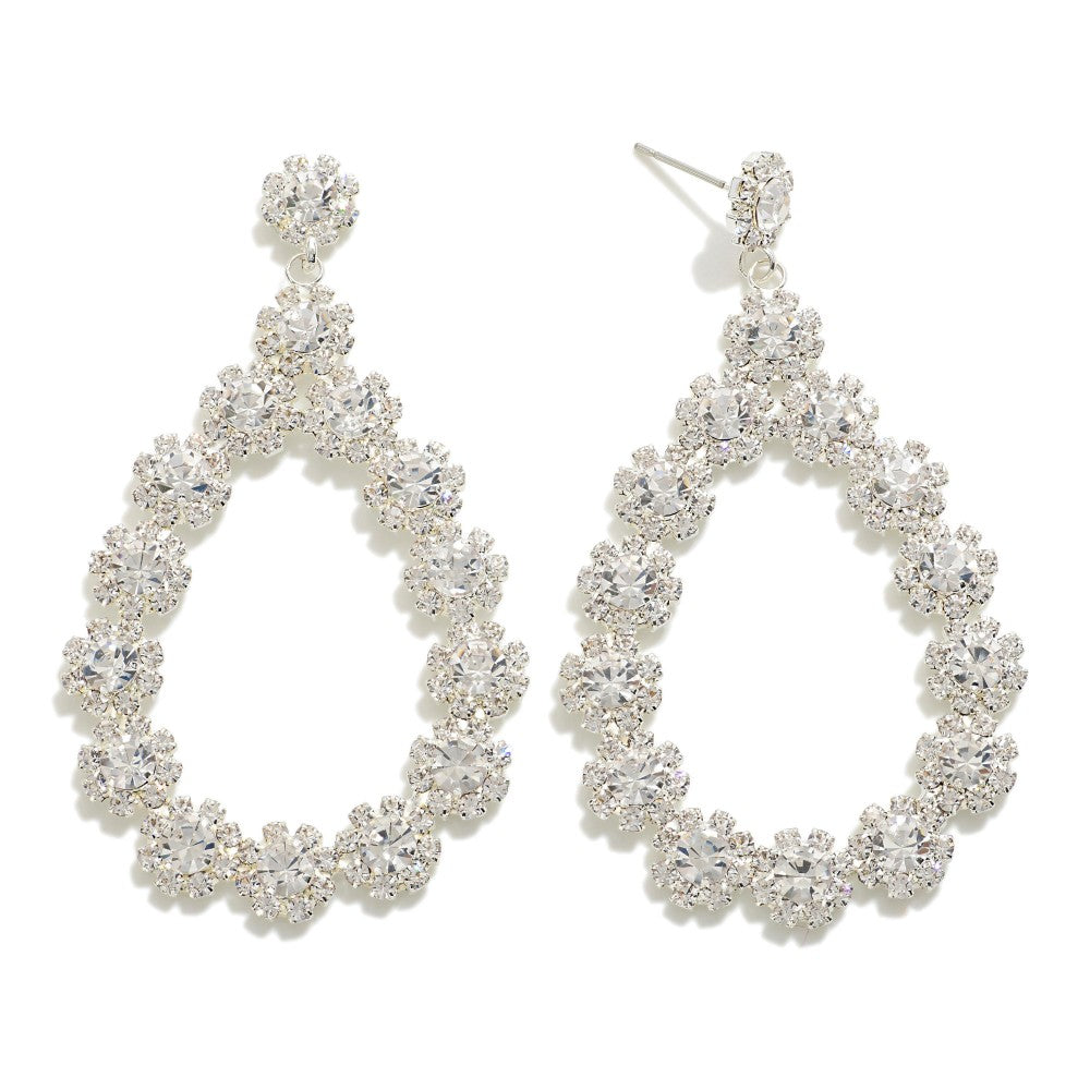 Rhinestone Studded Statement Teardrop Earrings