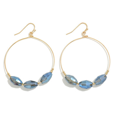 Simple Circular Drop Earring With Faceted Bead Details