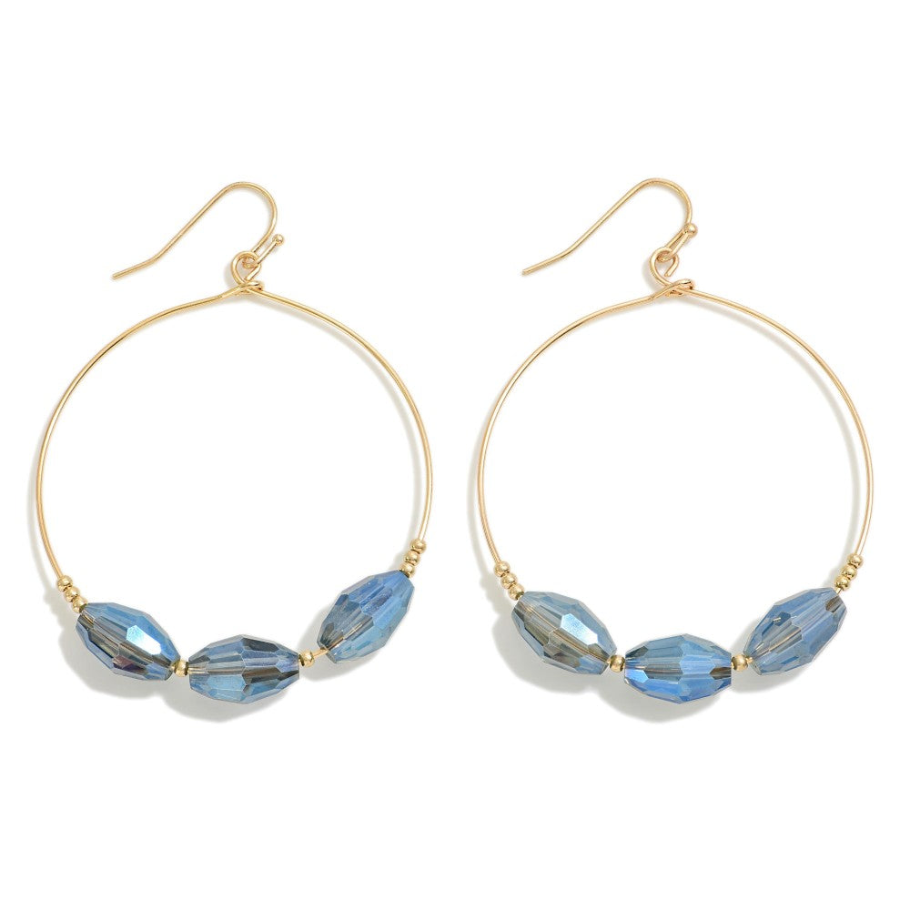 Simple Circular Drop Earring With Faceted Bead Details