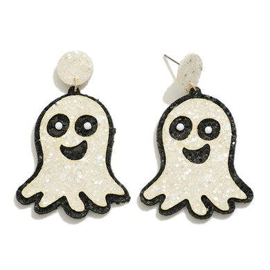 Glitter Ghost Halloween Drop Earrings