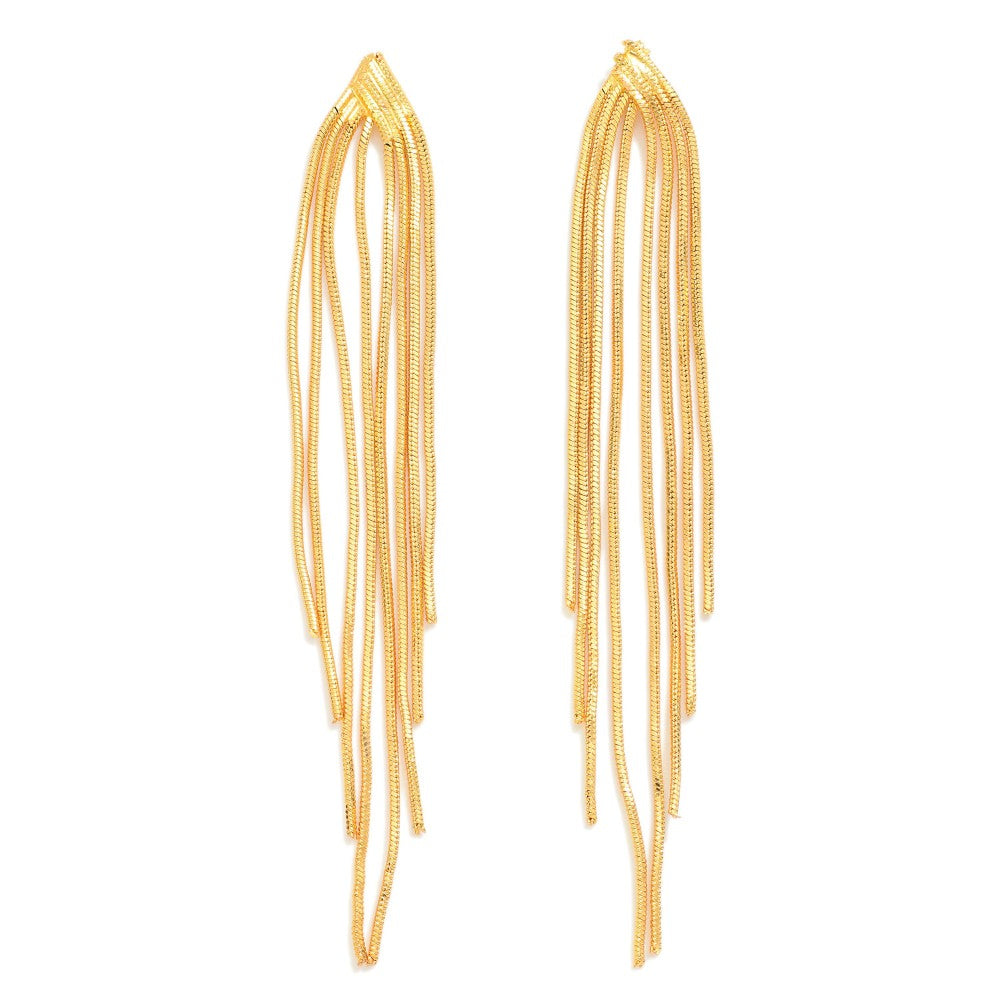 Chain Link Tassel Drop Earrings