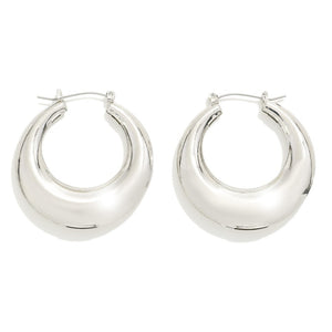 Hollow Tapered Metal Hoop Earring