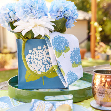 Hydrangea Sola Reusable Gift Bag Tote 8x8x5