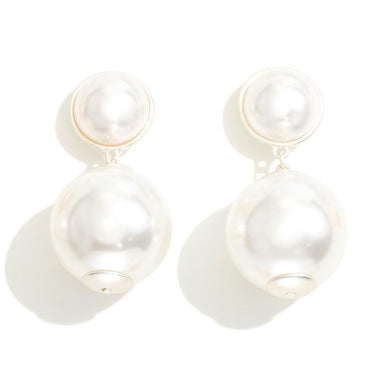 Linked Pearl Drop Earrings