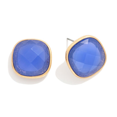 Squared Glass Crystal Stud Earring