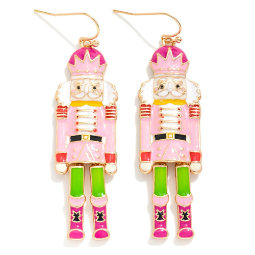 Enamel Nutcracker Drop Earrings