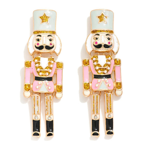 Enamel Nutcracker Drop Earrings