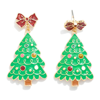 Enamel Christmas Tree Earrings