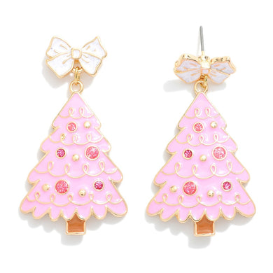 Enamel Christmas Tree Earrings