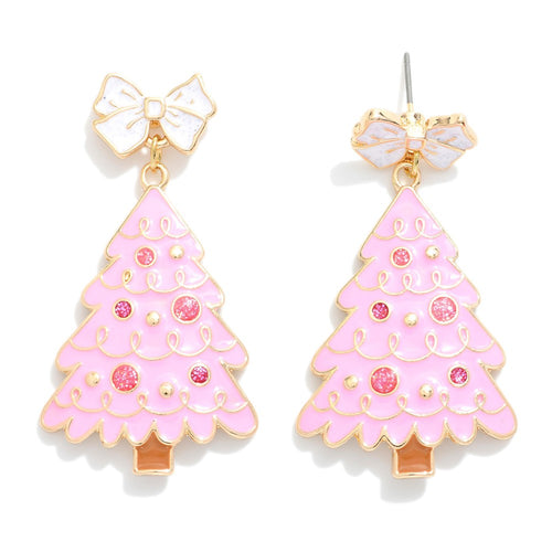 Enamel Christmas Tree Earrings