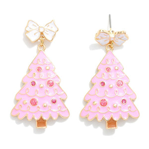 Enamel Christmas Tree Earrings
