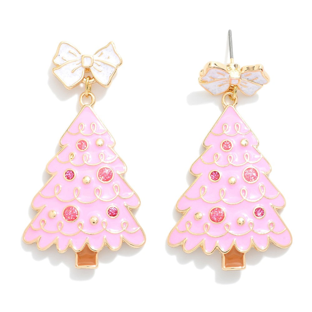 Enamel Christmas Tree Earrings