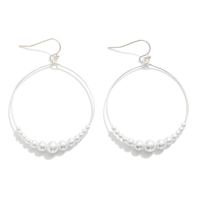 Beaded Pearls Hoop Drop Earrings