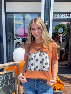 Polka Dot Pumpkin Unisex Tee