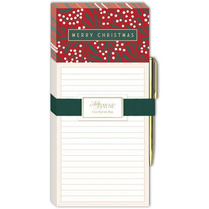 Merry Christmas Magnetic List Pad Winter Berries