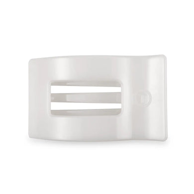 Teleties Medium Flat Rectangle Hair Clip- Coconut White