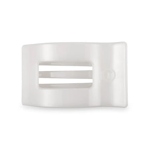 Teleties Medium Flat Rectangle Hair Clip- Coconut White