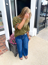 Load image into Gallery viewer, Camden Dark Wash High Rise Front Patch Pocket Wide Leg Jeans