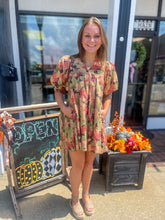 Load image into Gallery viewer, Floral Print 3/4 Sleeve Lined Dress With Side Pockets