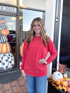Royce Melange Poncho Red Fleece Sweatshirt
