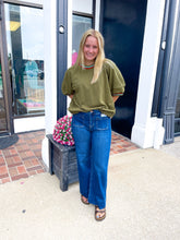 Load image into Gallery viewer, Camden Dark Wash High Rise Front Patch Pocket Wide Leg Jeans
