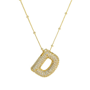 18K Gold Filled Balloon Bubble Initial Necklace