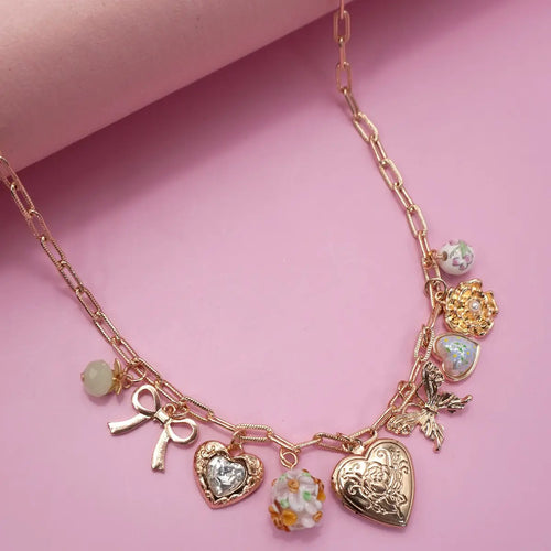 Charm Necklace With Heart Locket
