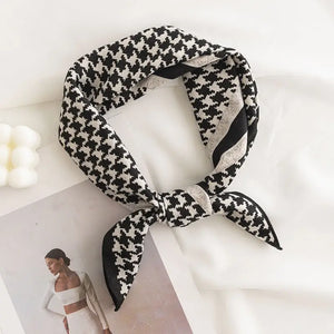 Houndstooth Black Square Scarf