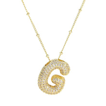Load image into Gallery viewer, 18K Gold Filled Balloon Bubble Initial Necklace