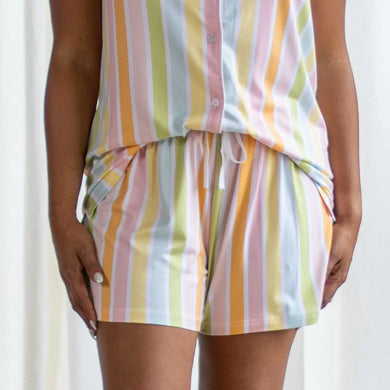 Multicolor Candy Stripe Sleep Shorts