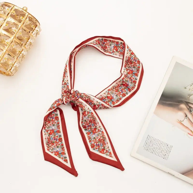 Soft Silky Skinny Twilly Scarf Necklace Wrap