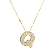 Load image into Gallery viewer, 18K Gold Filled Balloon Bubble Initial Necklace