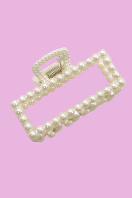 Rectangle Pearl Hair Claw Clip