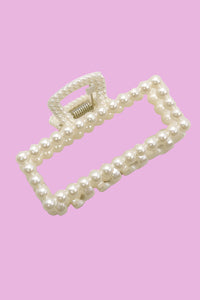 Rectangle Pearl Hair Claw Clip
