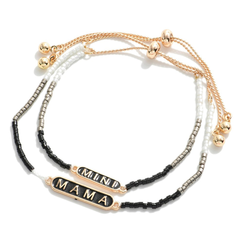 Mama & Mini Beaded Bolo Bracelet Set