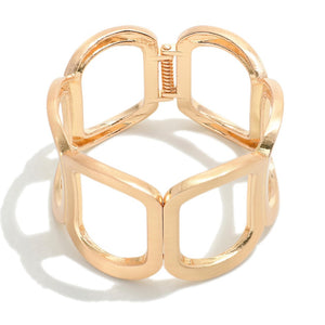 Classy Circular Metal Cuff Hinge Bracelet