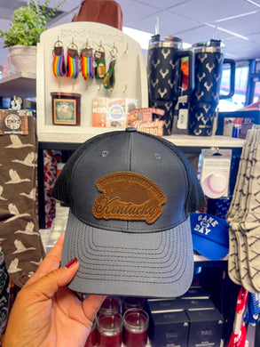 Bourbon Comes from Kentucky Leather Patch Hat