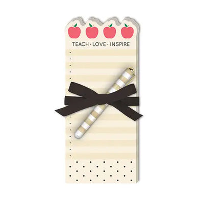 Teach Love Inspire Die-Cut Notepad with Pen Set
