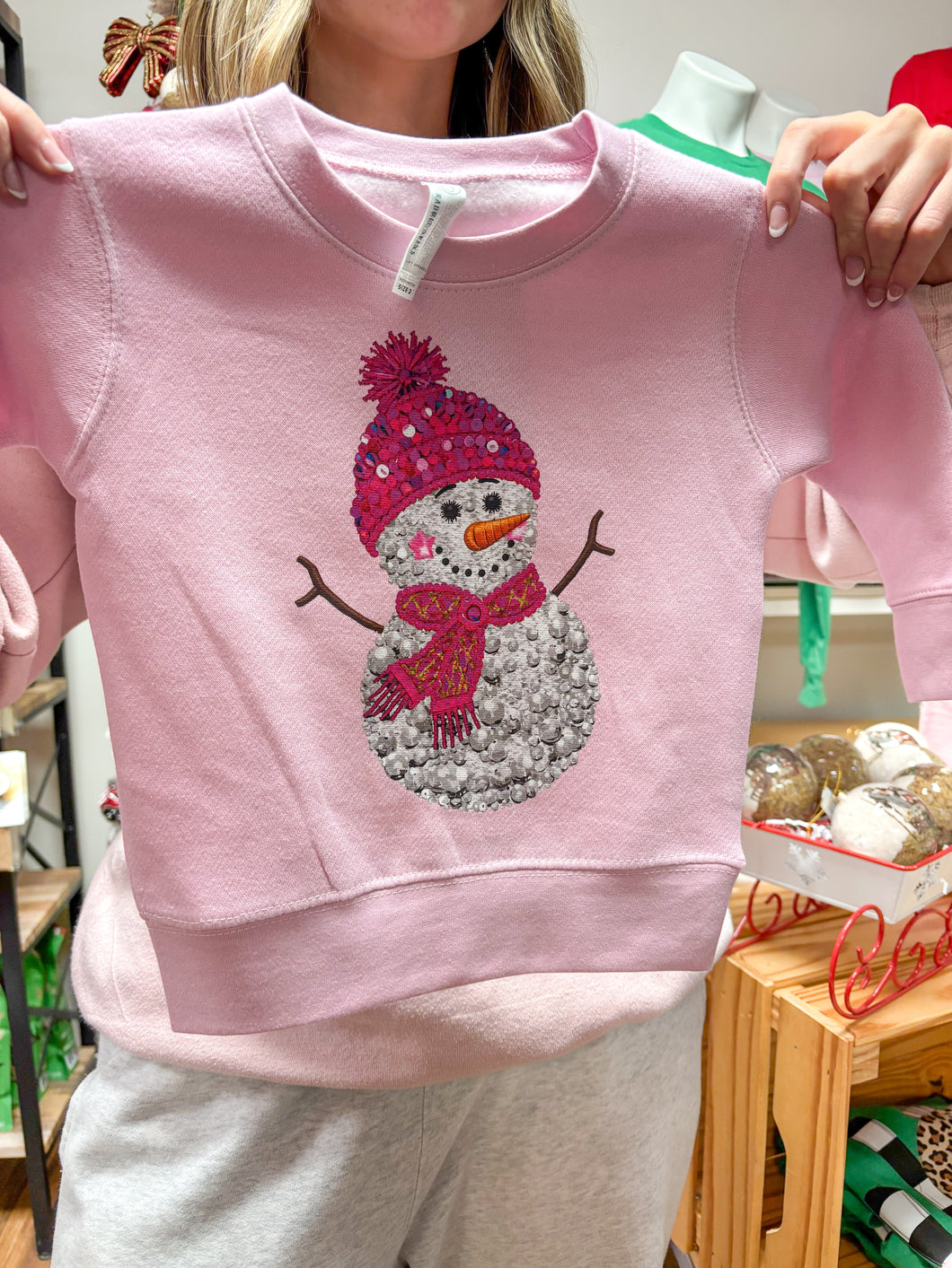 Toddler Sparkle Snowman Sweatshirt