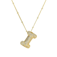Load image into Gallery viewer, 18K Gold Filled Balloon Bubble Initial Necklace