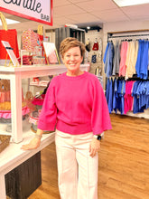 Load image into Gallery viewer, Pink 3/4 Sleeve Sweater Knit Top