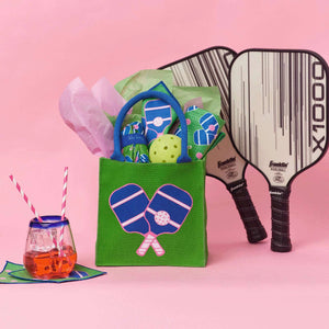 Pickleball Reusable Gift Bag Tote 8x8x5