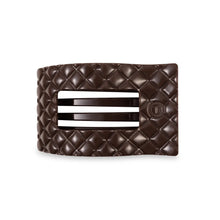 Load image into Gallery viewer, Teleties Medium Flat Rectangle Hair Clip- Truly Taupe Quilted