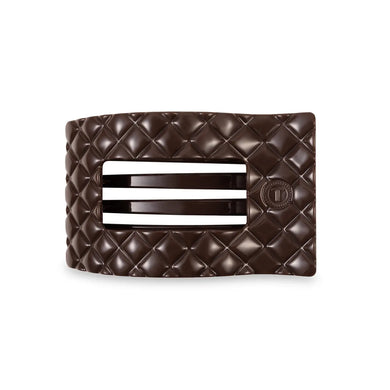 Teleties Medium Flat Rectangle Hair Clip- Truly Taupe Quilted
