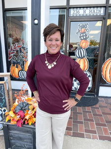 Burgundy Long Sleeve Top