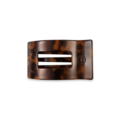 Teleties Small Flat Rectangle Hair Clip- Tortoise
