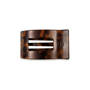Teleties Small Flat Rectangle Hair Clip- Tortoise