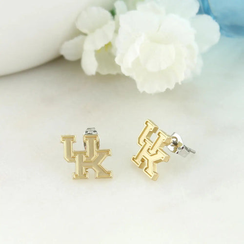 Kentucky Matte Gold Logo Stud Earrings