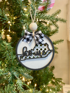 Kentucky Wooden Christmas Ornament
